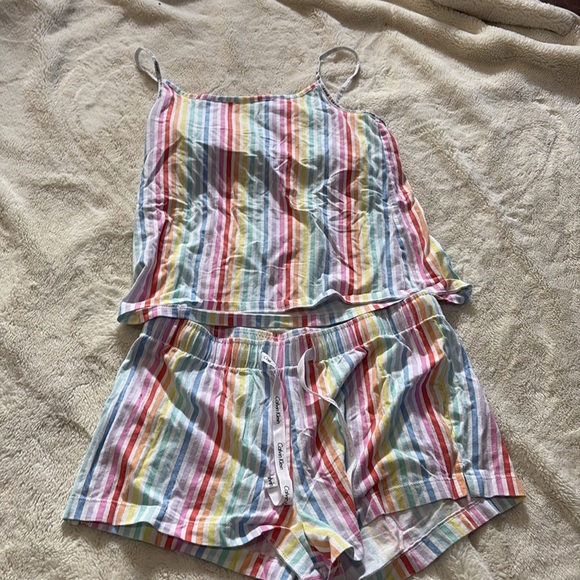Calvin Klein Striped Pajama Set –Size M | Cotton | Cute & Cozy Sleepwear | - Picture 1 of 9